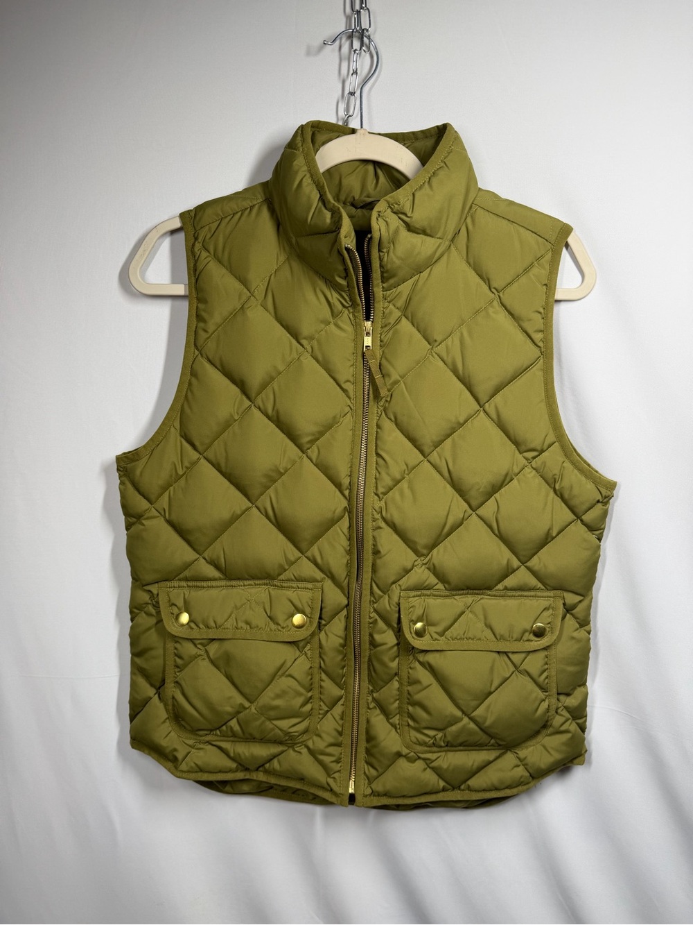 J. Crew Olive Green Quilted Puffer Vest
